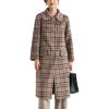 imageCHARTOU Long Plaid Pea Coat for Women Winter Lapel Collar Warm Wool Trench OvercoatsKhaki