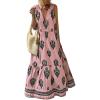 imageCHARTOU Women Floral Maxi Dress Summer Sleeveless Boho Flowy Long DressesPink