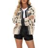 imageCHARTOU Women Lapel Collar Button Down Sweaters Open Front Cardigans Fall Sweater CoatsApricot