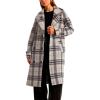 imageCHARTOU Women Long Wool Plaid Pea Coat Double Breast Midi Long Trench Peacoat Overcoat with BeltBrown