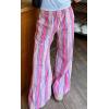 imageCHARTOU Women Striped Wide Leg Lounge Pants Y2k Casual Beach Travel Palazzo PantsPink