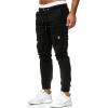 imageCHARTOU Mens Athletic Sweatpants Drawstring Elastic Waist Tapered Jogger Cargo PantsBlack