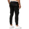 imageCHARTOU Mens Athletic Sweatpants Drawstring Elastic Waist Tapered Jogger Cargo PantsBlack