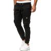 imageCHARTOU Mens Athletic Sweatpants Drawstring Elastic Waist Tapered Jogger Cargo PantsBlack