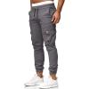 imageCHARTOU Mens Athletic Sweatpants Drawstring Elastic Waist Tapered Jogger Cargo PantsGrey
