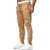 imageCHARTOU Mens Athletic Sweatpants Drawstring Elastic Waist Tapered Jogger Cargo PantsKhaki