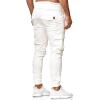 imageCHARTOU Mens Athletic Sweatpants Drawstring Elastic Waist Tapered Jogger Cargo PantsWhite