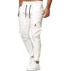 imageCHARTOU Mens Athletic Sweatpants Drawstring Elastic Waist Tapered Jogger Cargo PantsWhite