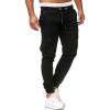imageCHARTOU Mens Athletic Sweatpants Drawstring Elastic Waist Tapered Jogger Cargo PantsBlack