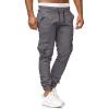 imageCHARTOU Mens Athletic Sweatpants Drawstring Elastic Waist Tapered Jogger Cargo PantsGrey