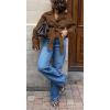 imageCHARTOU Faux Suede Leather Jacket 2025 Vintage Casual Cropped Wrap Coat with BeltBrown