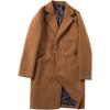 imageCHARTOU Mens Notched Collar 1 Button Slim Fit Midi Trench Pea Coat JacketCamel