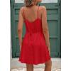 imageCHARTOU Women Sleeveless Linen Short Dress Cinched Waist Button Down Mini Elegant Party DressesRed