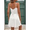 imageCHARTOU Women Sleeveless Linen Short Dress Cinched Waist Button Down Mini Elegant Party DressesWhite