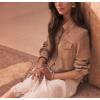 imageCHARTOU Women Fall Suede Jacket Casual Lapel Button Down Long Sleeve Shirt Jacket Cropped ShacketLight Brown