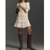 imageCHARTOU Women Chunky Cable Pullover Sweater Dress Fall Winter Lace Patchwork Long Sleeve Jumper Knit SweaterBeige