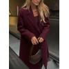 imageCHARTOU Women Long Winter Trench Pea Coat Double Breast Warm Overcoat OutwearBurgundy