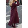 imageCHARTOU Women Long Winter Trench Pea Coat Double Breast Warm Overcoat OutwearBurgundy