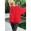 imageCHARTOU Women Oversized Cardigan Sweater Button Down V Neck Loose Fall Sweater with PocketsRed