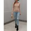 imageCHARTOU Womens Fall Fashion Lightweight Slim Scalloped Scoop Neck Knit Pullover SweaterApricot