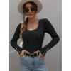 imageCHARTOU Womens Fall Fashion Lightweight Slim Scalloped Scoop Neck Knit Pullover SweaterBlack