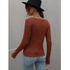 imageCHARTOU Womens Fall Fashion Lightweight Slim Scalloped Scoop Neck Knit Pullover SweaterBrown