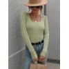 imageCHARTOU Womens Fall Fashion Lightweight Slim Scalloped Scoop Neck Knit Pullover SweaterLight Green