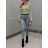 imageCHARTOU Womens Fall Fashion Lightweight Slim Scalloped Scoop Neck Knit Pullover SweaterLight Green