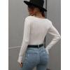 imageCHARTOU Womens Fall Fashion Lightweight Slim Scalloped Scoop Neck Knit Pullover SweaterWhite