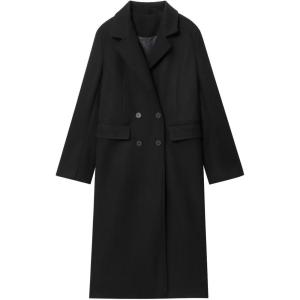 imageCHARTOU Women Long Winter Trench Pea Coat Double Breast Warm Overcoat OutwearBlack