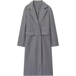 imageCHARTOU Women Long Winter Trench Pea Coat Double Breast Warm Overcoat OutwearGrey