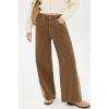 imageCHARTOU Women Casual Wide Leg Jeans High Waisted Loose Straight Denim PantsDark Khaki