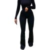 imageCHARTOU Womens Vintage High Waist Bell Bottom ButtLift Skinny Denim Jeans PantsBlack