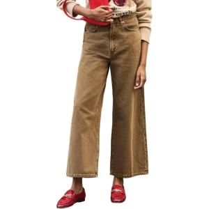 imageCHARTOU Women Casual Wide Leg Jeans High Waisted Loose Straight Denim PantsDark Khaki