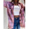 imageCHARTOU Womens Classic Loose Wool Blend Long Sleeve Plaid Button Down ShirtPink