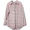 imageCHARTOU Womens Classic Loose Wool Blend Long Sleeve Plaid Button Down ShirtPink