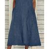 imageCHARTOU Women Casual Sleeveless Denim Midi Dress A Line SummerDark Blue