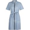 imageCHARTOU Womens Casual High Waist Belt Front Zipper Short Sleeve Slim Fit Mini Denim DressLight Blue