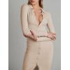 imageCHARTOU Womens Ribbed Lapel Collar Button Down Pencil Midi Long Bodycon Knit DressApricot