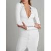imageCHARTOU Womens Ribbed Lapel Collar Button Down Pencil Midi Long Bodycon Knit DressWhite