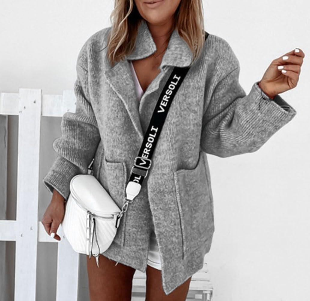 imageCHARTOU Women Sweater Blazer Cardigan Oversized Open Front Coatigan Fall Knit Jacket OutfitsGrey