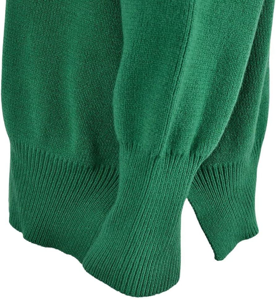 imageCHARTOU Womens Loose Fit Crew Neck Side Split HiLow Oversized Knit Pullover Sweater TopsGreen