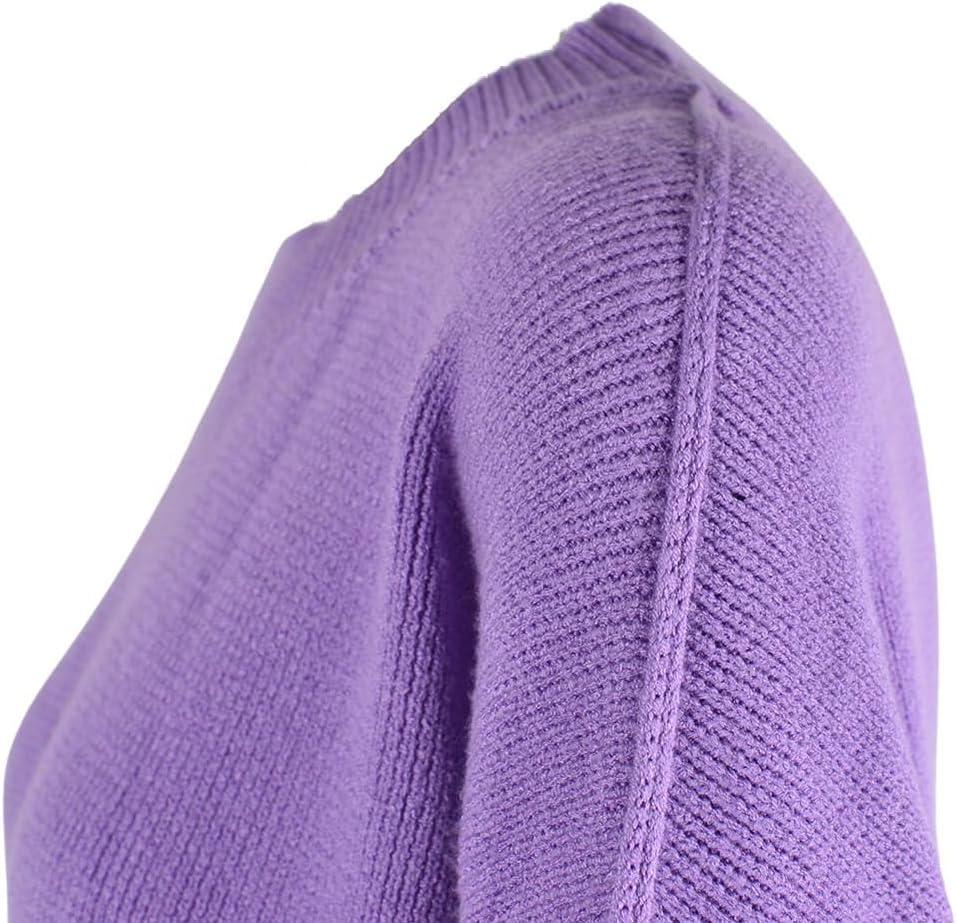 imageCHARTOU Womens Loose Fit Crew Neck Side Split HiLow Oversized Knit Pullover Sweater TopsPurple