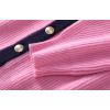 imageCHARTOU Women Fall Button Down Cardigan Sweaters Lapel Collar Dressy Casual Contrast Trim Knit Jacket Trendy OuterwearPink