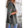 imageCHARTOU Women One Piece Poncho Jacket Cape Sleeve Shawl Neck Coat Casual Wrap Knit Open Front CardiganArmy Green
