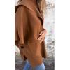 imageCHARTOU Women One Piece Poncho Jacket Cape Sleeve Shawl Neck Coat Casual Wrap Knit Open Front CardiganBrown