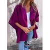 imageCHARTOU Women One Piece Poncho Jacket Cape Sleeve Shawl Neck Coat Casual Wrap Knit Open Front CardiganPurple