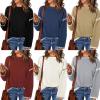 imageCHARTOU Women Oversized Cable Knit Sweater Long Sleeve Crewneck Knitted Sweater Pullover Jumper TopKhaki