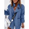 imageCHARTOU Women Sweater Blazer Cardigan Oversized Open Front Coatigan Fall Knit Jacket OutfitsBlue