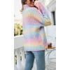 imageCHARTOU Womens Chunky Turtleneck Knit Rib Rainbow Gradient Color Sweater Jumper PulloverRainbow